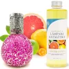 Mamamanuela Lampe catalytique Mosaïque Fuchsia + Parfum Winter Citrus 200 ml - Élimine mauvaises odeurs, parfume et améliore qualité de l'air