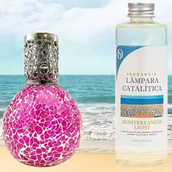 Mamamanuela Lampe catalytique Mosaïque Fuchsia + Mediterranean Light 500 ml - Élimine mauvaises odeurs, parfume et améliore qualité de l'air Outlet
