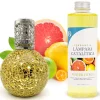 Mamamanuela Lampe catalytique Mosaïque Doré + Arôme Winter Citrus 200 ml - Élimine mauvaises odeurs, parfume et améliore la qualité de l'air