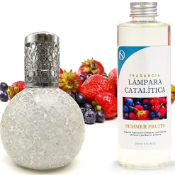 Mamamanuela Lampe catalytique Mosaïque Blanc + Arôme Summer Fruits 500 ml - Élimine mauvaises odeurs, parfume et améliore la qualité de l'air Sale
