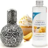 Mamamanuela Lampe catalytique Mosaïque Noir + Parfum Lemon Cake 500 ml - Élimine les mauvaises odeurs, parfume et améliore la qualité de l'air