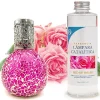 Mamamanuela Lampe catalytique Mosaïque Fuchsia + Parfum Bed of Roses 500 ml - Élimine mauvaises odeurs, parfume et améliore qualité de l'air