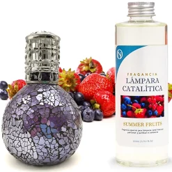 Mamamanuela Lampe catalytique Mosaïque de minuit + Summer Fruits 200 ml - Élimine mauvaises odeurs, parfume et améliore qualité de l'air