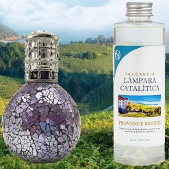 Mamamanuela Lampe catalytique Mosaïque de minuit + Provence Breeze 500 ml - Élimine mauvaises odeurs, parfume et améliore la qualité de l'air