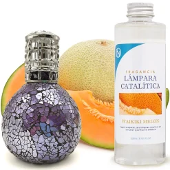Mamamanuela Lampe catalytique Mosaïque de minuit + Waikiki Melon 500 ml - Élimine mauvaises odeurs, parfume et améliore la qualité de l'air