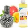 Mamamanuela Lampe catalytique Mosaïque Noir + Parfum Winter Citrus 500 ml - Élimine mauvaises odeurs, parfume et améliore qualité de l'air