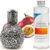Mamamanuela Lampe catalytique Mosaïque Noir + Parfum Caribbean Passion 500 ml - Élimine mauvaises odeurs, parfume et améliore qualité de l'air