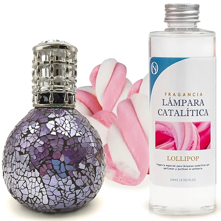 Mamamanuela Lampe catalytique Mosaïque de minuit + Parfum Lollipop 500 ml - Élimine mauvaises odeurs, parfume et améliore qualité de l'air Sale