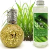 Mamamanuela Lampe catalytique Mosaïque Doré + Parfum Citronnelle 200 ml - Élimine mauvaises odeurs, parfume et améliore la qualité de l'air