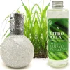 Mamamanuela Lampe catalytique Mosaïque Blanc + Parfum Citronnelle 200 ml - Élimine mauvaises odeurs, parfume et améliore la qualité de l'air