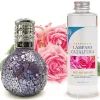Mamamanuela Lampe catalytique Mosaïque de minuit + Parfum Bed of Roses 200 ml - Élimine mauvaises odeurs, parfume et améliore qualité de l'air