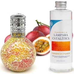 Mamamanuela Lampe catalytique Mosaïque Bicolore + Parfum Caribbean Passion 500ml. Élimine mauvaise odeur, parfume et améliore qualité de air Hot