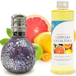 Mamamanuela Lampe catalytique Mosaïque de minuit + Winter Citrus 500 ml - Élimine mauvaises odeurs, parfume et améliore la qualité de l'air