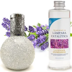 Mamamanuela Lampe catalytique Mosaïque Blanc + Parfum Lavender Expression 500ml. Élimine mauvaises odeurs, parfume et améliore qualité de air Online