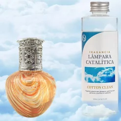 Mamamanuela Lampe catalytique Orange Waves + Parfum Cotton Clean 500 ml - Élimine mauvaises odeurs, parfume et améliore la qualité de l'air Discount