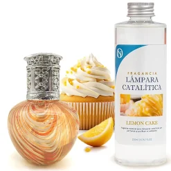 Mamamanuela Lampe catalytique Orange Waves + Parfum Lemon Cake 500 ml - Élimine les mauvaises odeurs, parfume et améliore la qualité de l'air Best