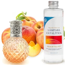 Mamamanuela Lampe catalytique Orange Diamonds + Parfum Peach Velvet 200 ml - Élimine mauvaises odeurs, parfume et améliore la qualité de l'air
