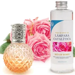 Mamamanuela Lampe catalytique Orange Diamonds + Parfum Bed of Roses 200 ml - Élimine mauvaises odeurs, parfume et améliore la qualité de l'air Hot