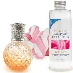 Mamamanuela Lampe catalytique Orange Diamonds + Parfum Lollipop 200 ml - Élimine les mauvaises odeurs, parfume et améliore la qualité de l'air Outlet
