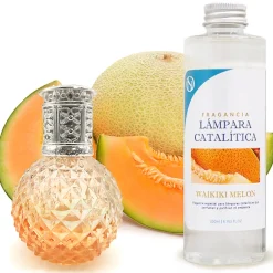 Mamamanuela Lampe catalytique Orange Diamonds + Parfum Waikiki Melon 200 ml - Élimine mauvaises odeurs, parfume et améliore qualité de l'air