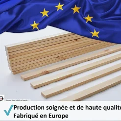 Bb Loisir Lattes sans cadre 140x200cm 14 lattes en bois massif pour soutien ferme avec sangle enroulé Clearance