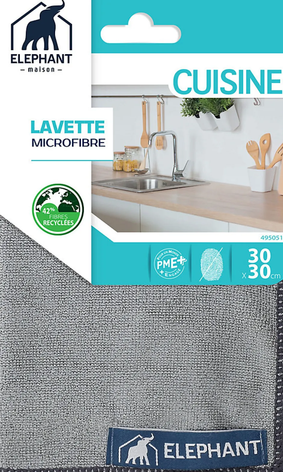 Elephant Lavette en microfibre pour la cuisine