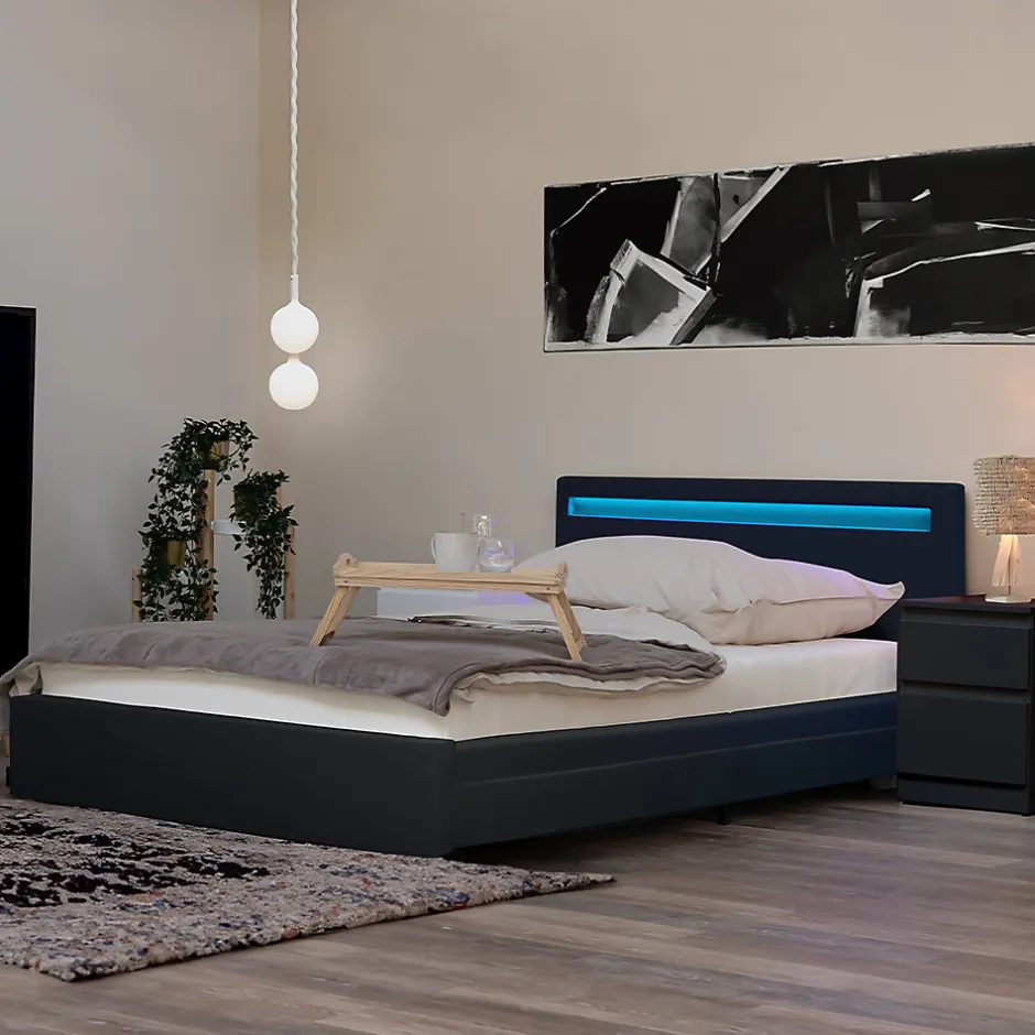 Brand Home Deluxe LED Lit NUBE gris foncé 140 x 200 cm