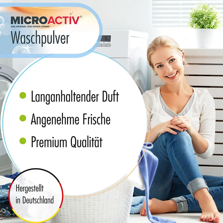 Höfer Chemie Lessive En Poudre Microactiv 30 L Puissante Pour Blanc Et Couleurs
