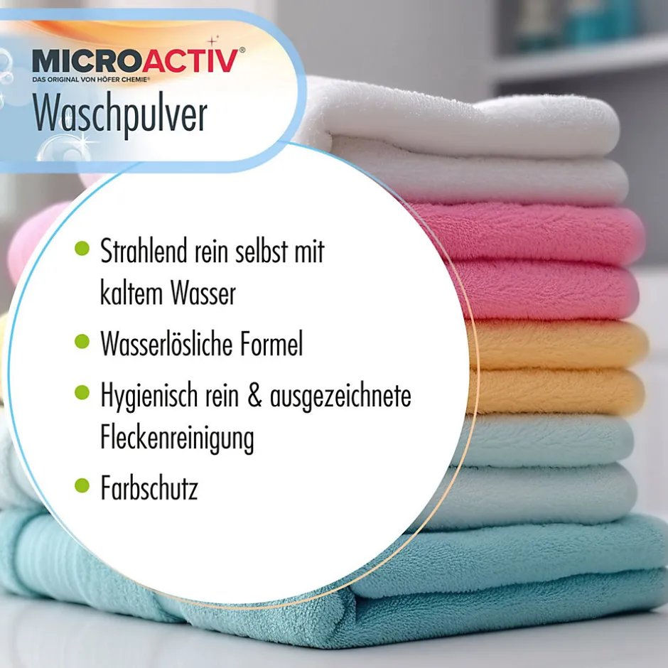 Höfer Chemie Lessive En Poudre Microactiv 30 L Puissante Pour Blanc Et Couleurs