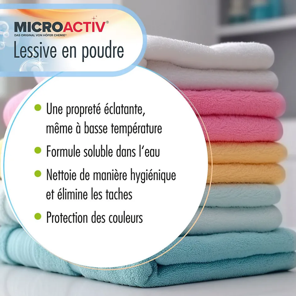 Höfer Chemie Lessive En Poudre Microactiv 30 L Puissante Pour Blanc Et Couleurs