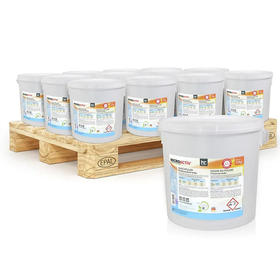 Höfer Chemie Lessive En Poudre Microactiv, 400 kg, Puissante Pour Blanc Et Couleurs