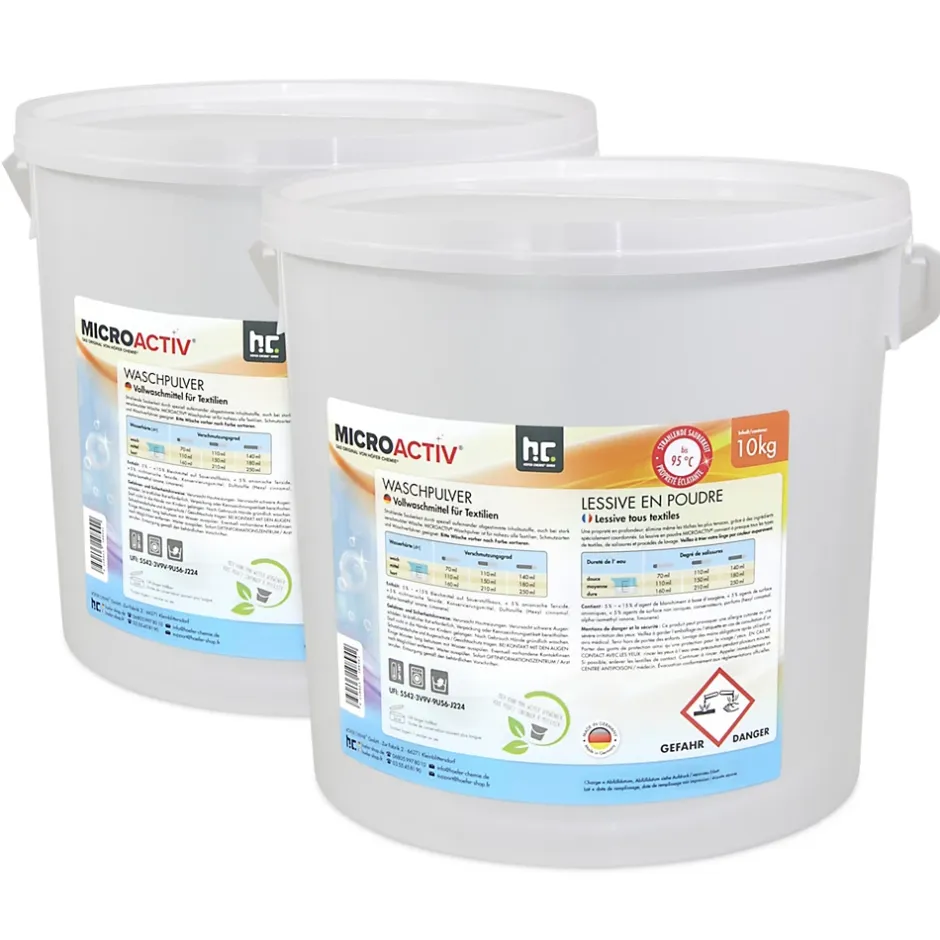 Höfer Chemie Lessive En Poudre Microactiv 20 L Puissante Pour Blanc Et Couleurs New