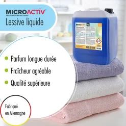 Höfer Chemie Lessive Liquide Microactiv 60 L Puissante Pour Blanc Et Couleurs, Se Dissout Facilement Sale