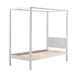 Petits-Meubles Lit à baldaquin 90x200 Sommier Inclus Vipack Pino - Blanc Sale