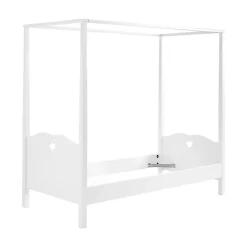Petits-Meubles Lit à Baldaquin 90x200 Sommier Inclus Vipack Amori - Blanc Online