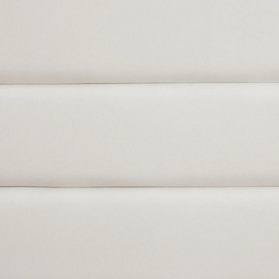 Idimex Lit 1 place HUDSON, 90 x 190 cm, capitonné avec sommier, revêtement synthétique blanc