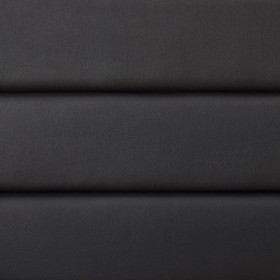 Idimex Lit 1 place HUDSON, 90 x 190 cm, capitonné avec sommier, revêtement synthétique noir