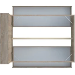 Bb Loisir Lit 2 places 140x190cm chêne ROGO inclus sommier et tete de lit avec étageres et 2 tiroirs Clearance