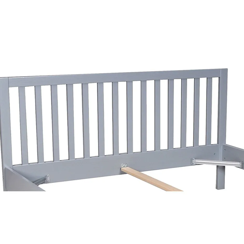 Bb Loisir Lit 2 places 140x190cm Gris PARVI inclus sommier