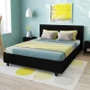 Bb Loisir Lit 2 places 140x190cm noir avec sommier ALATA Clearance