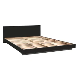 Bb Loisir Lit 2 places 140x190cm Noir LIFA inclus sommier et tête de lit New
