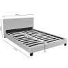 Bb Loisir Lit 2 places 140x200cm Tissu Gris clair avec sommier DUSIN Online