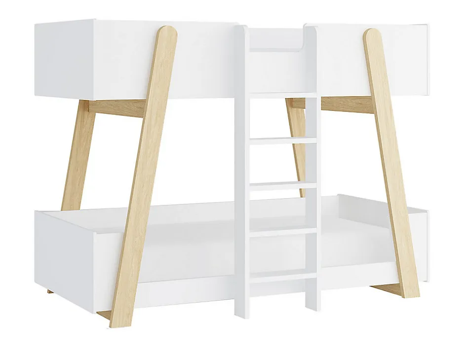 Enfant Vente-unique Lit superposés 90 x 190 cm - Blanc et naturel - CORODELA