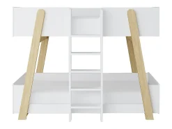 Enfant Vente-unique Lit superposés 90 x 190 cm - Blanc et naturel - CORODELA