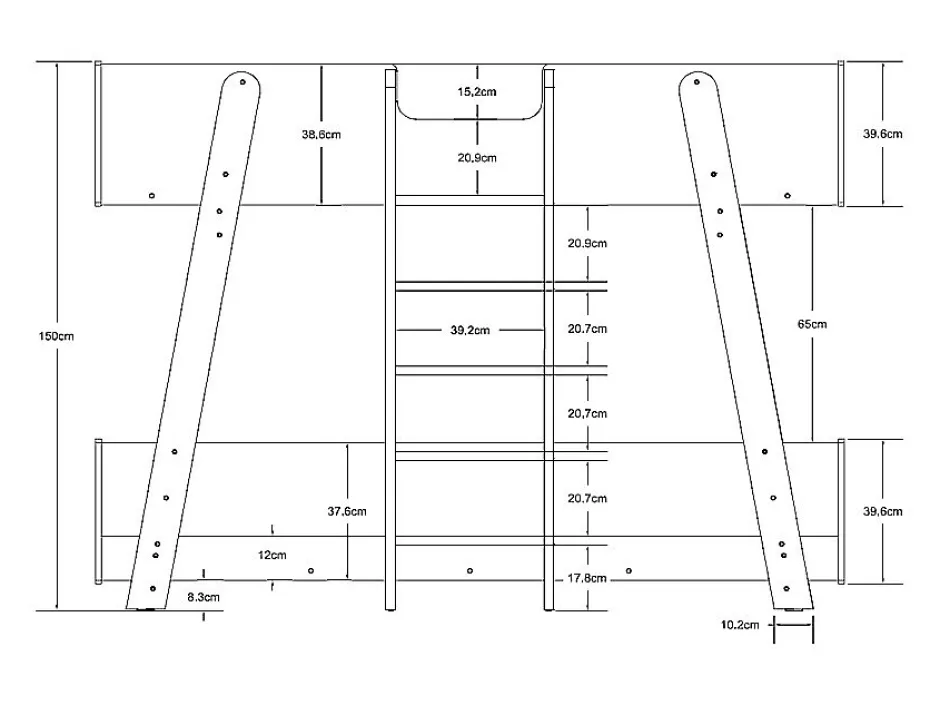 Enfant Vente-unique Lit superposés 90 x 190 cm - Blanc et naturel - CORODELA