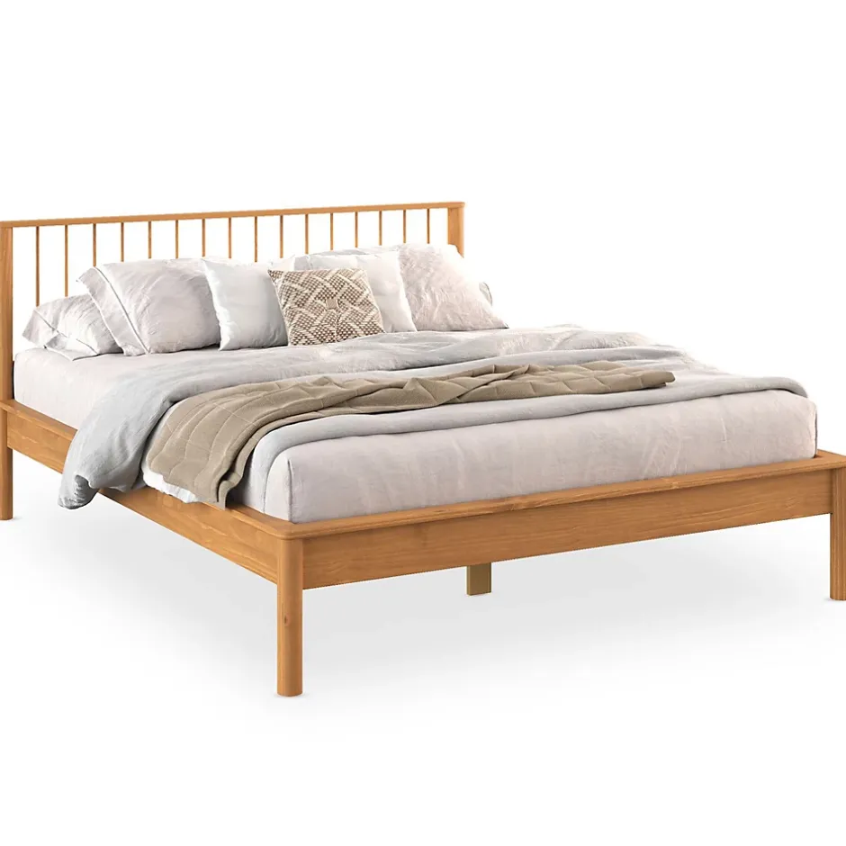 Idimex Lit 140 x 200 avec sommier APOANA en bois massif - Coloris chêne Discount