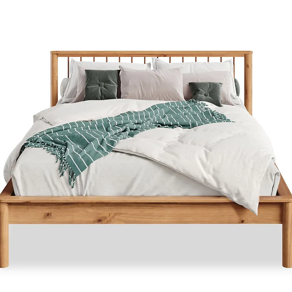 Idimex Lit 140 x 200 avec sommier APOANA en bois massif - Coloris chêne Discount