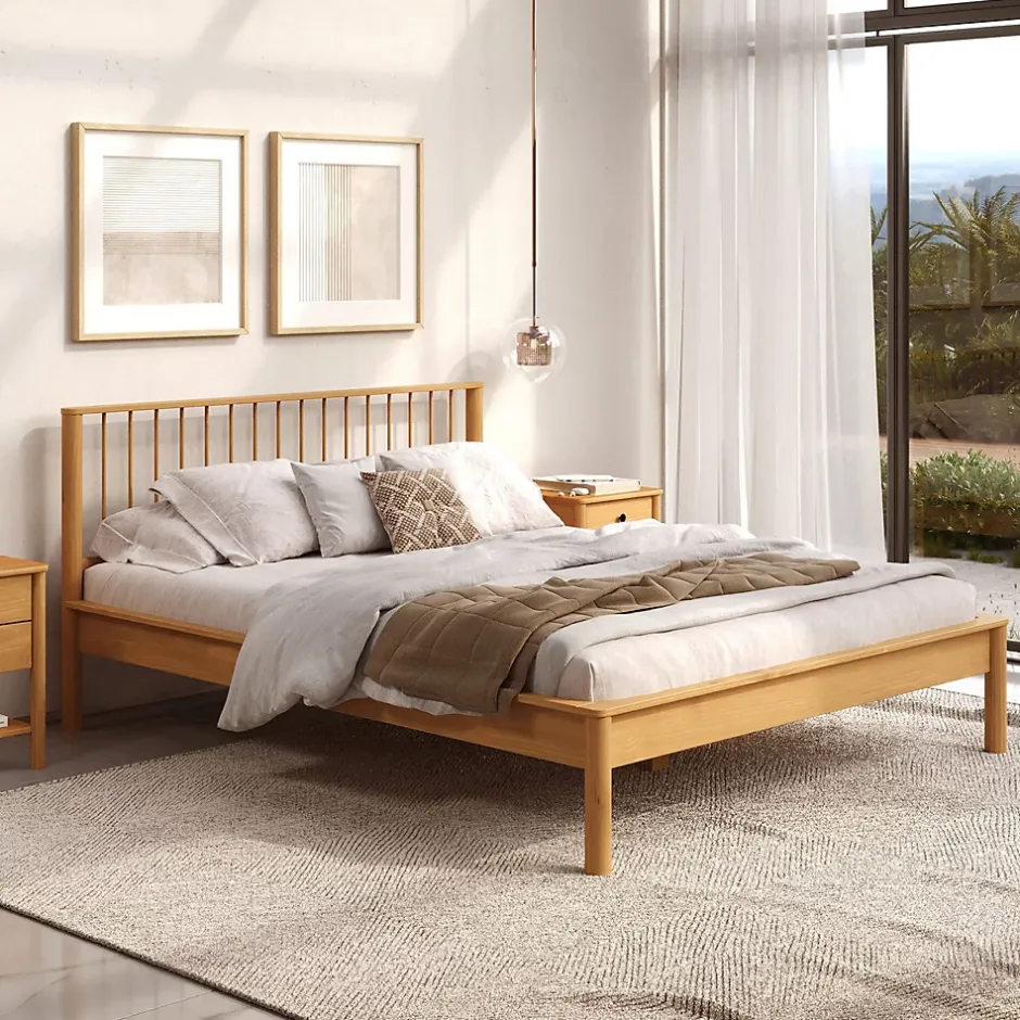 Idimex Lit 140 x 200 avec sommier APOANA en bois massif - Coloris chêne Discount