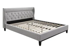 Vente-unique Lit 160 x 200 cm - Gris + Matelas - MARSDENIO Best