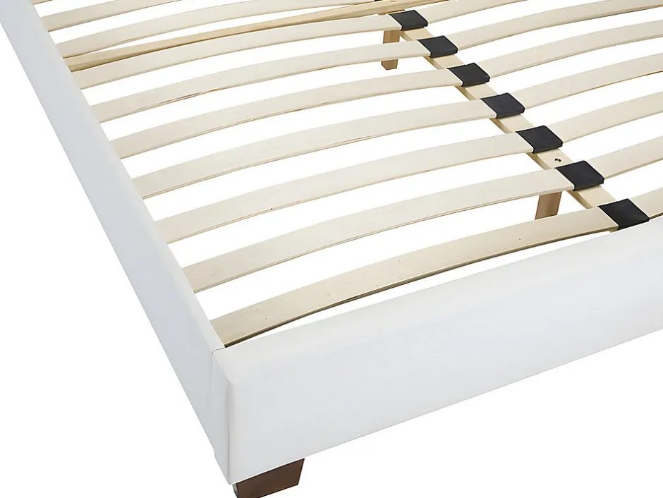 Vente-unique Lit 160 x 200 cm - Simili - Blanc - FAUSTIN